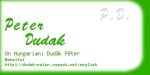 peter dudak business card